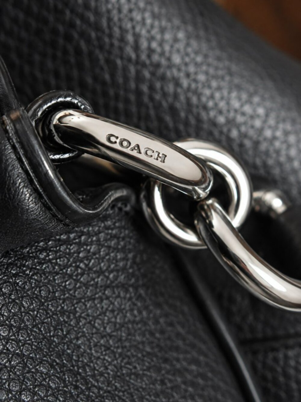 Coach Lexy Shoulder Bag Black Pebble Leather F57545 - Picture 11 of 12